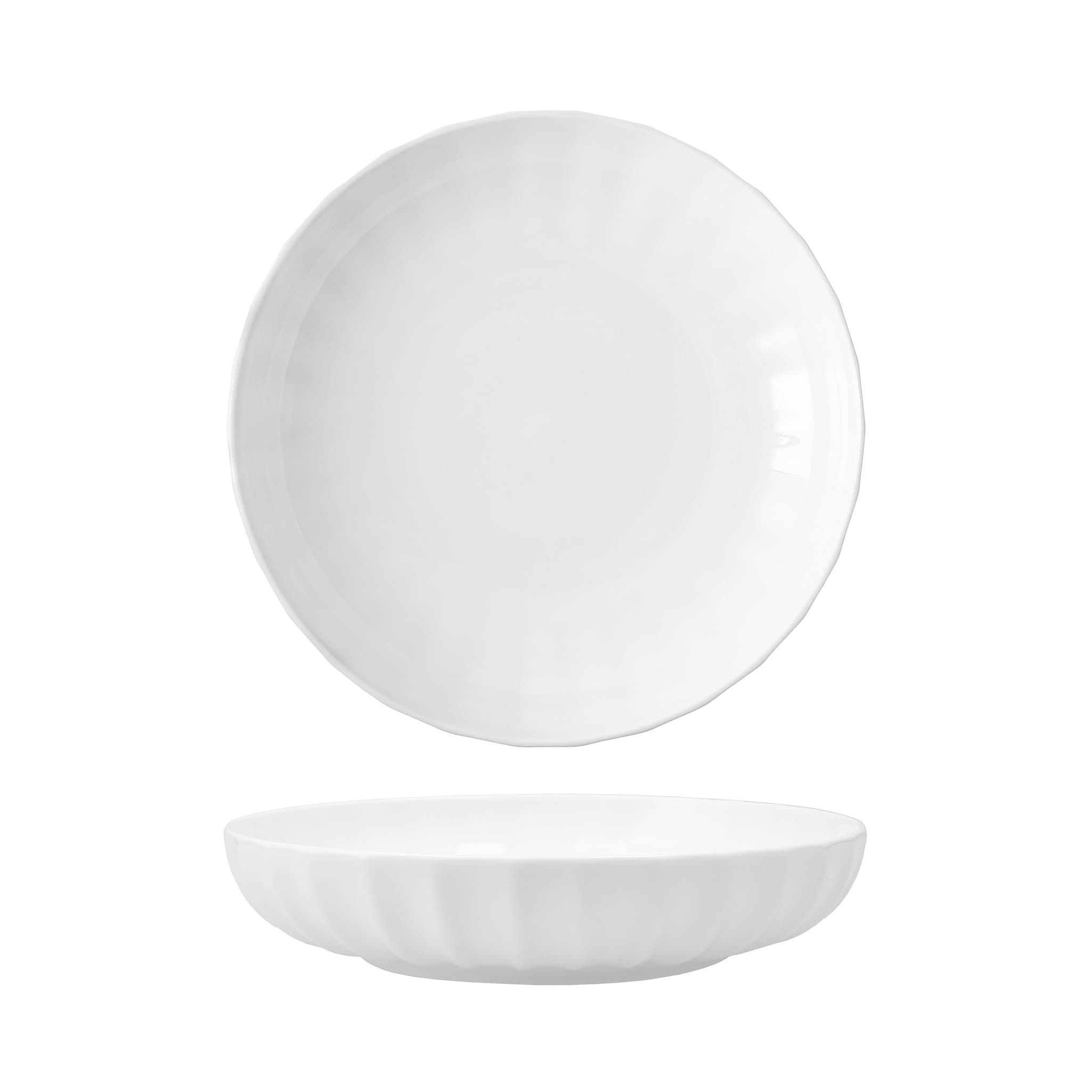 Fortessa Bloom Bone China, 8.6", 24 Oz. Bowl (Set of 4), Cobalt Blue