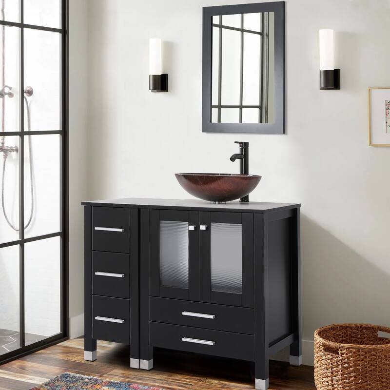 36" Bathroom Vanity with Sink Set Side Cabinet