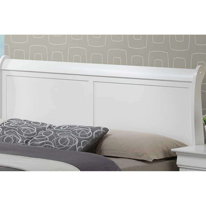 Full Sleigh Bed with Two Storage Drawers - 84" - White