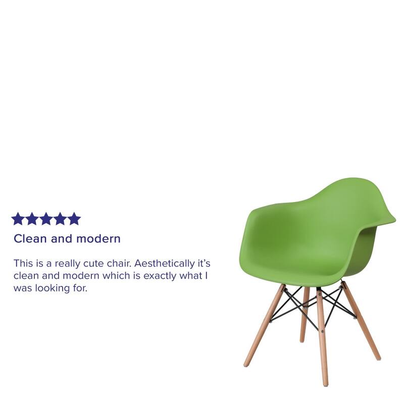 Plastic Chair with Arms and Wooden Legs