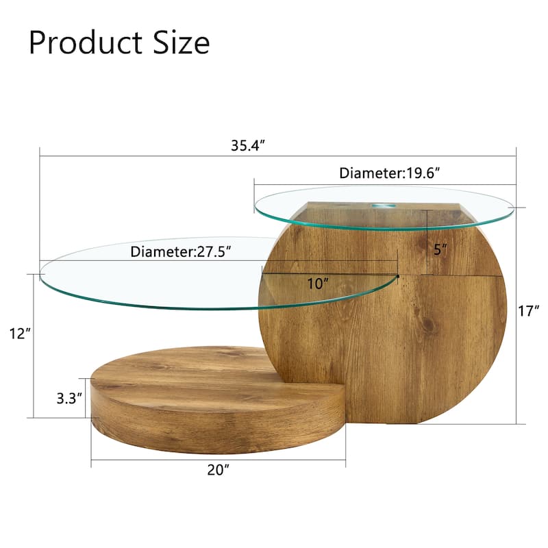 Modern and Practical Double-layer Round Coffee Table Sofa Side Table