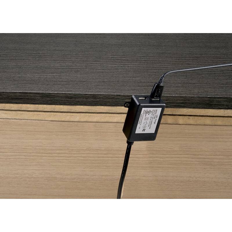 Warm Gray Solid Wood Nightstand, Modern Lines, Chrome Trim, Contemporary Bedroom