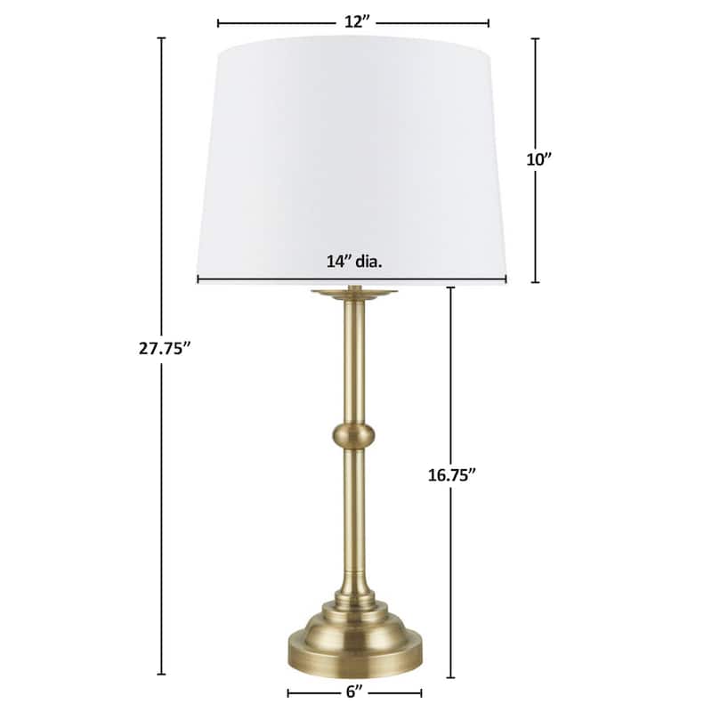 Table Lamp with Empire Shade Antique Brass Finish Includes LED Bulb