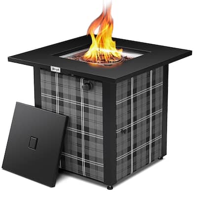 Werph 25" H Propane Outdoor Patio Square Fire Pit Table, 50,000 BTU Fire Table,