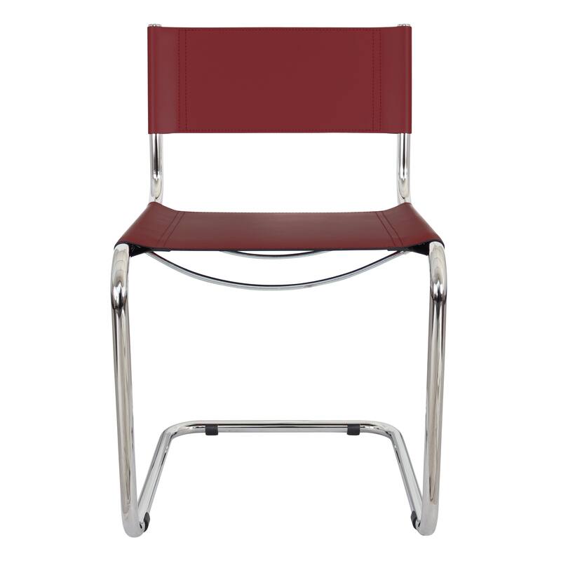 Breuer Chair Company Mart Stam Cantilever Side Chair w/ Chrome Frame (Various Bonded Leather Colors)