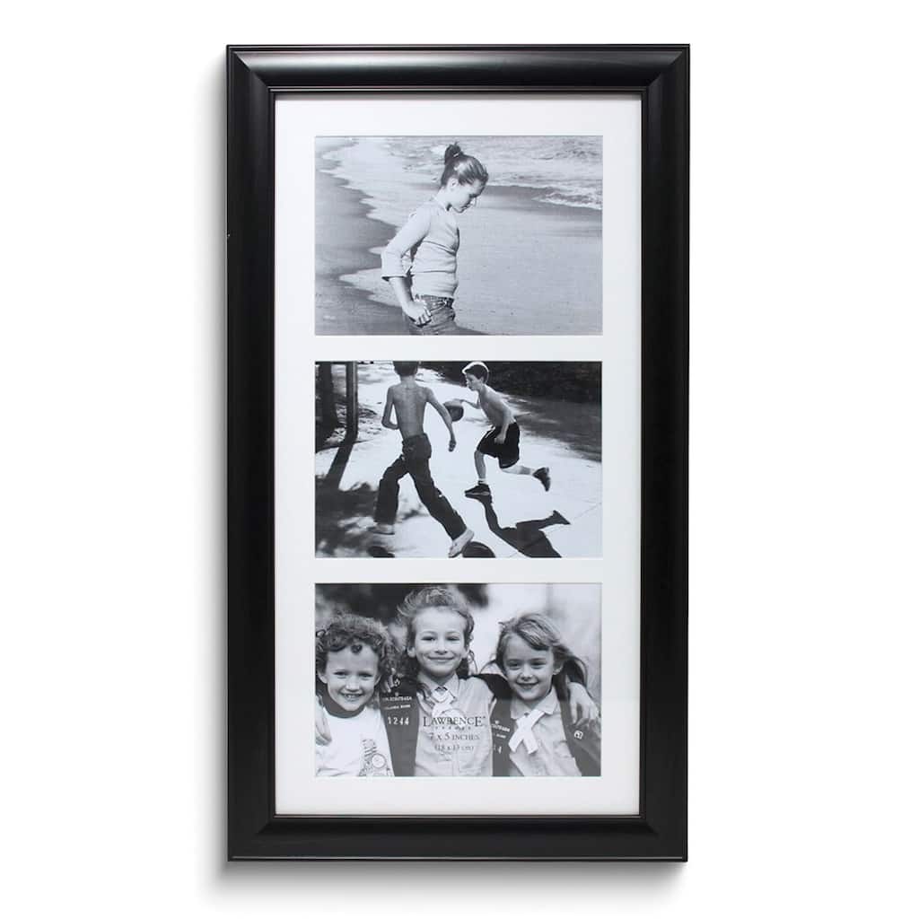 Curata Black Polystyrene Collage Frame - Three Opening 5x7 Gallery Frame