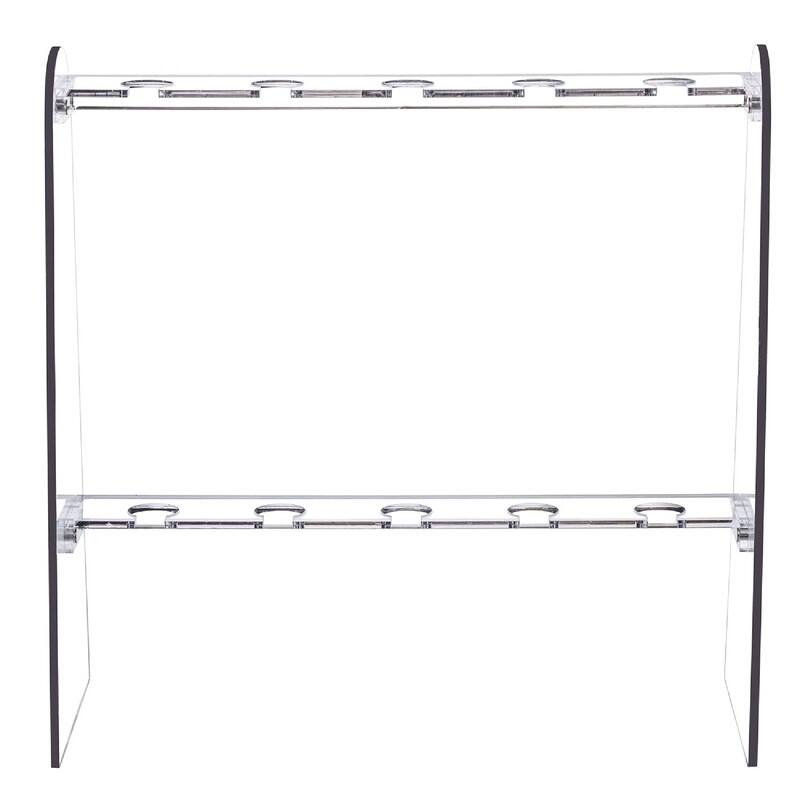 Industrial Metal Wine Glass Rack Holder Stand - 16.1"D x 6.3"W x 16.1"H - Clear