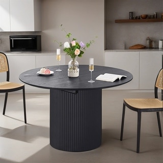 Solid Top Kitchen Oval Expandable Dining Table