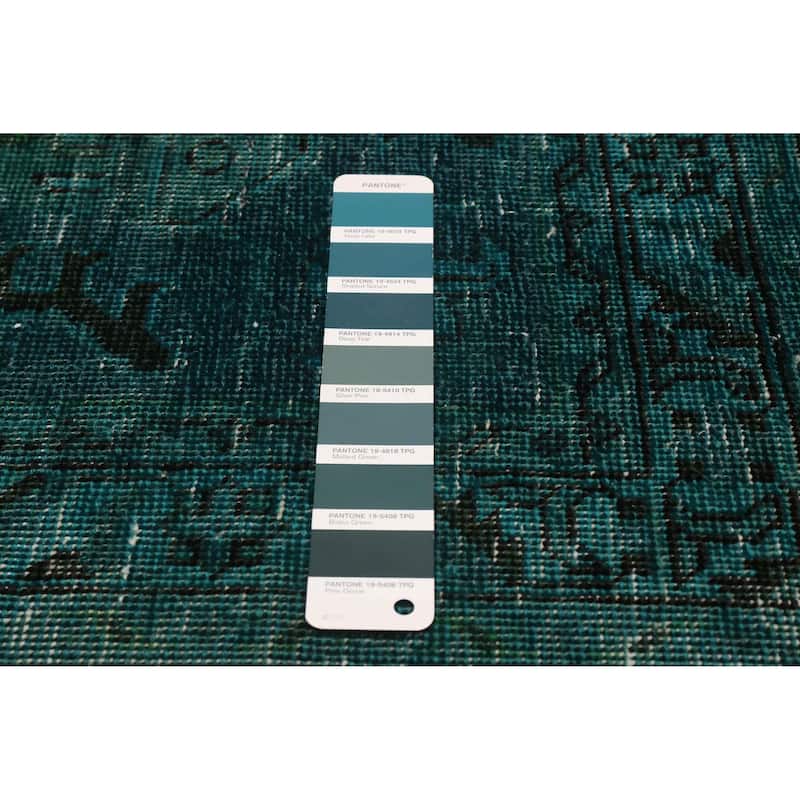 ECARPETGALLERY Hand-knotted Color Transition Dark Teal Wool Rug - 9'7 x 12'4