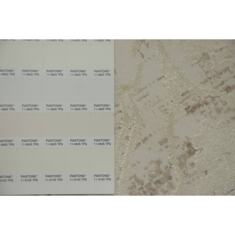 Machine Made Oriental Polyester Carpet Floral Beige & Ivories Distressed Area Rug - 7' 5'' X 5' 2''