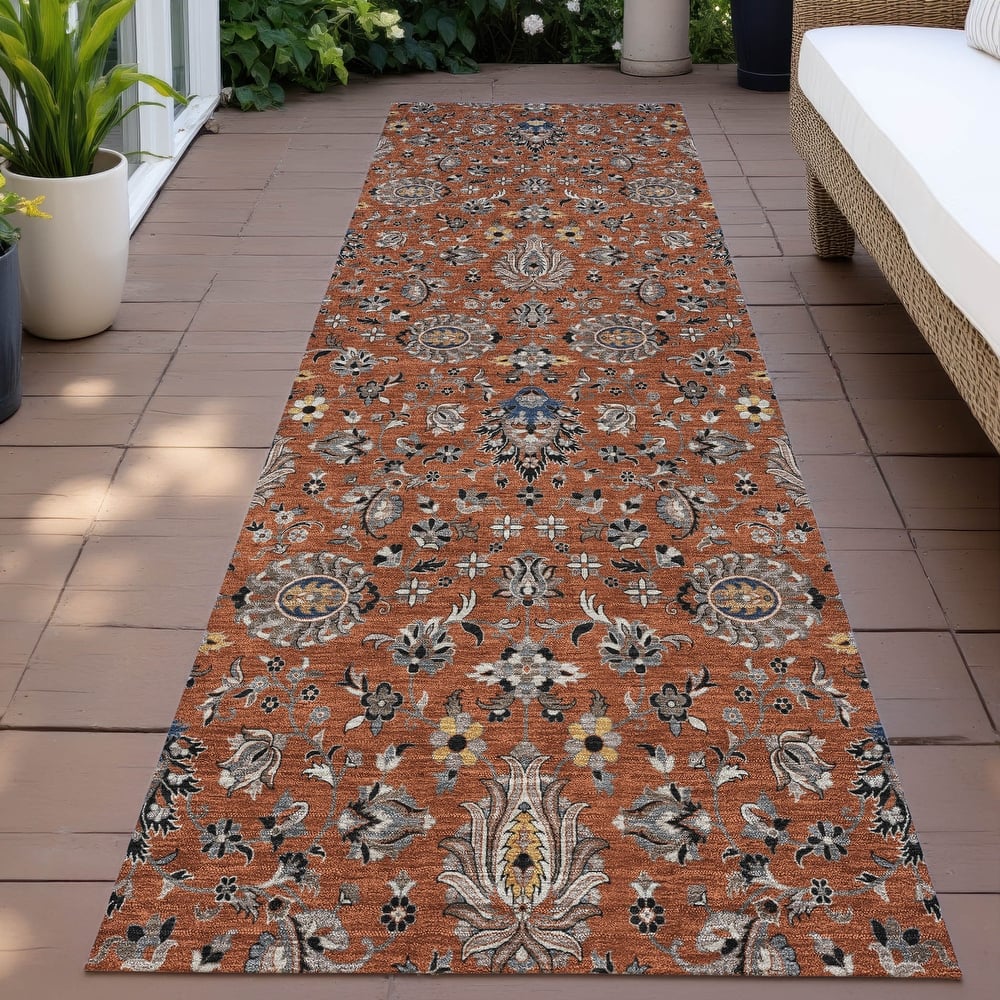 Machine Washable Indoor/Outdoor Traditional Persian Chantille Rug
