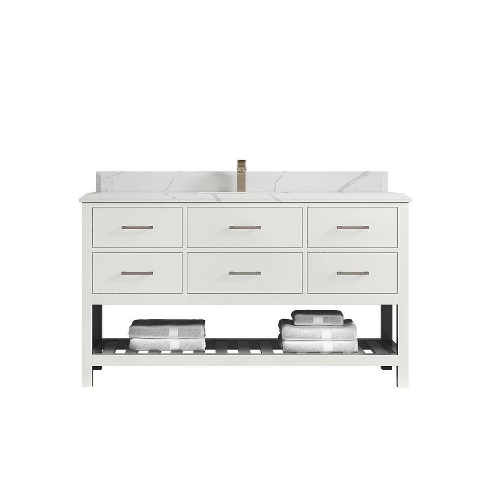 Willow Collections 60 in. W x 22 in. D Parker Single Sink Bathroom Vanity with Countertop