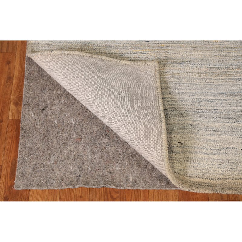 Contemporary Modern Indian Area Rug Stripe Hand-Tufted Wool Carpet - 5'3" x 7'7"