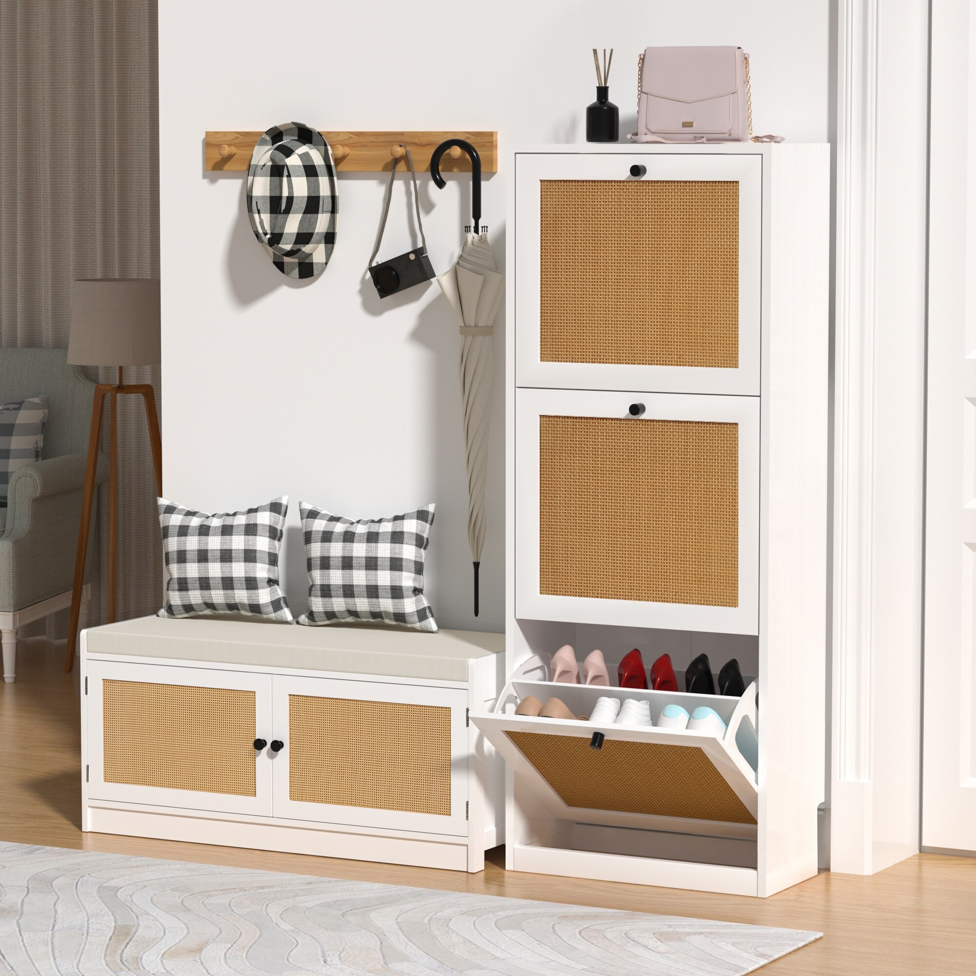 https://ak1.ostkcdn.com/images/products/is/images/direct/ec2c824550aaa815f871a2d9b104afd41b663b3f/Anmytek-3-Layer-White-Wood-Rattan-Shoe-Cabinet-with-3-Flip-Drawer-Narrow-Shoe-Storage-Organizer.jpg