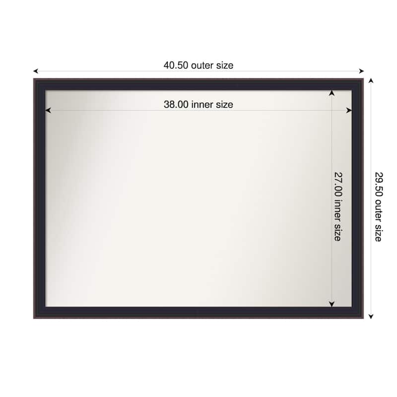 Havana Black Bronze Non-Beveled Framed Wall Mirror - Havana Black Bronze - 41 x 30 in