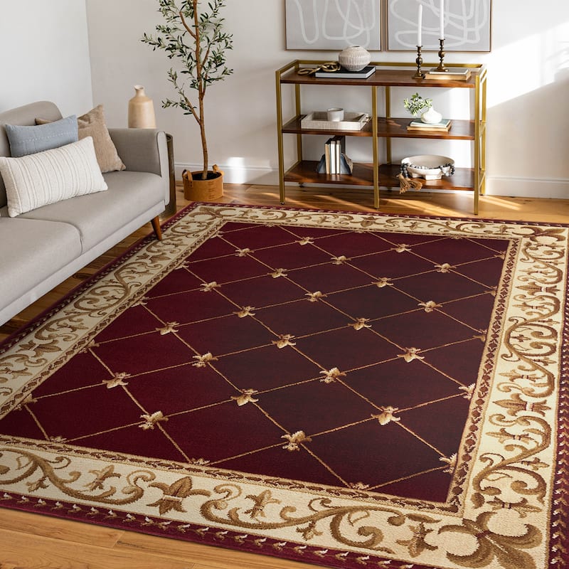 Soho Traditional Scroll Indoor Area Rug - 5'3'' x 7'3'' - Red