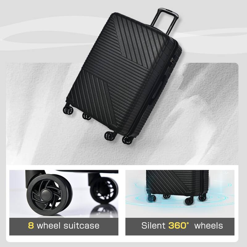 3 Piece Hardshell Luggage Spinner 8 Wheels Suitcase Sets (20"24"28")