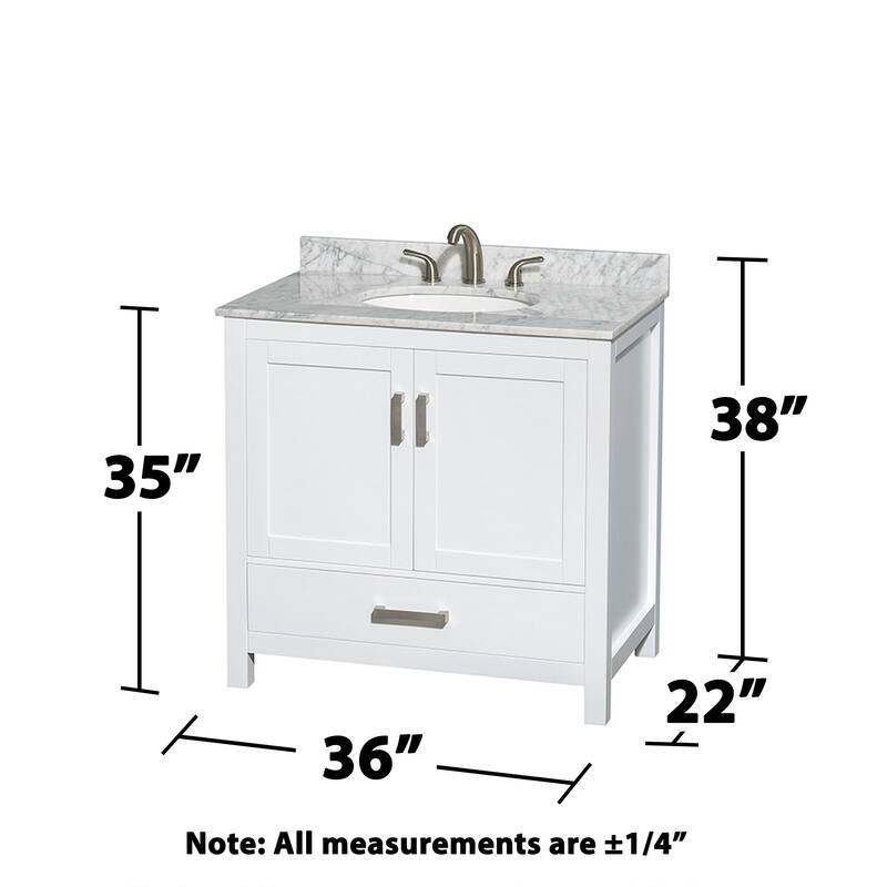 Wyndham Collection Sheffield 36" Freestanding Vanity Set with Hardwood