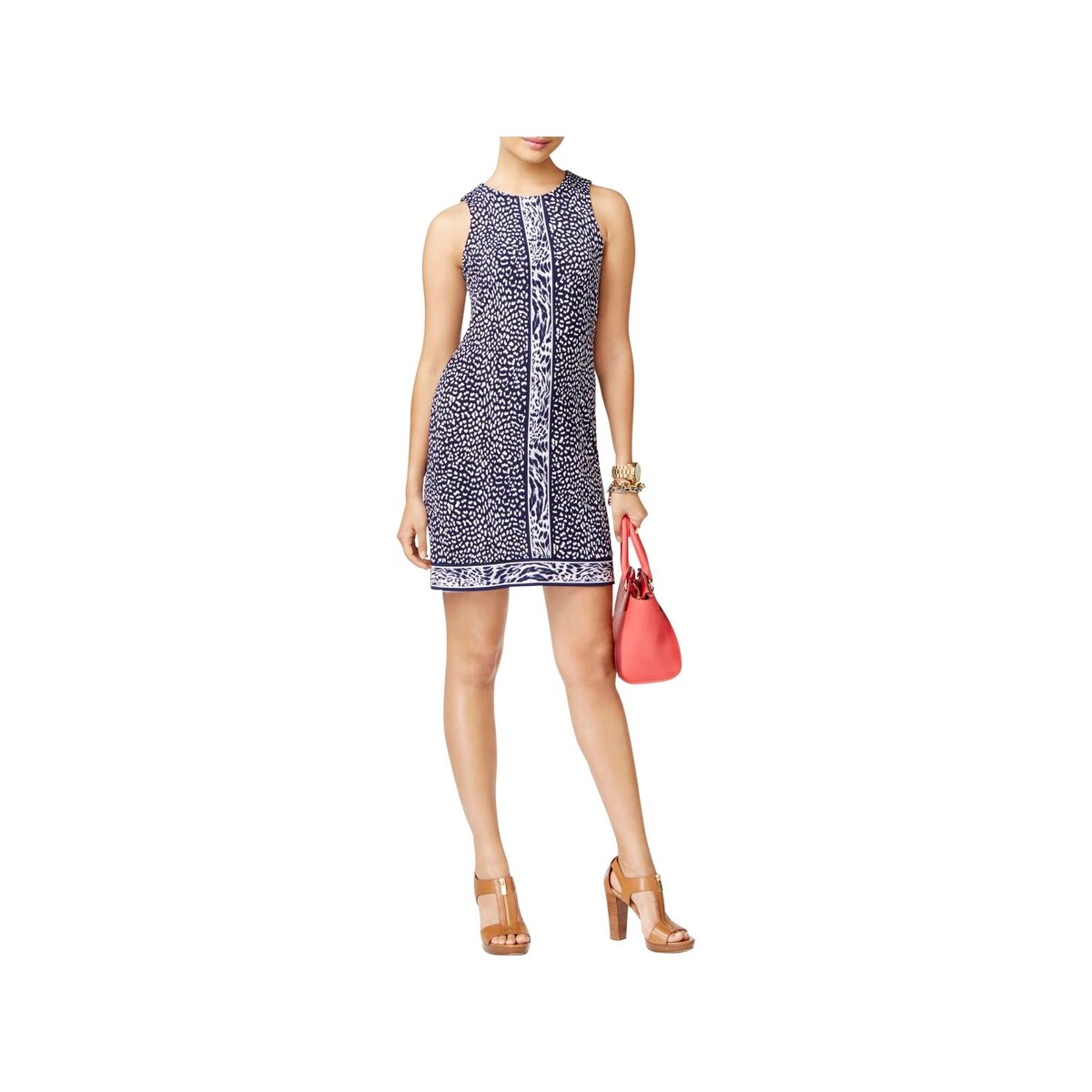 Shop Michael Michael Kors Womens Casual Dress Contrast Trim Summer