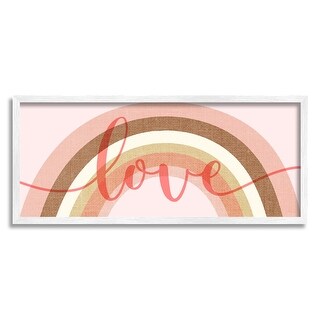 Stupell Love Sentiment over Pink Desert Tone Rainbow Framed Wall Art ...