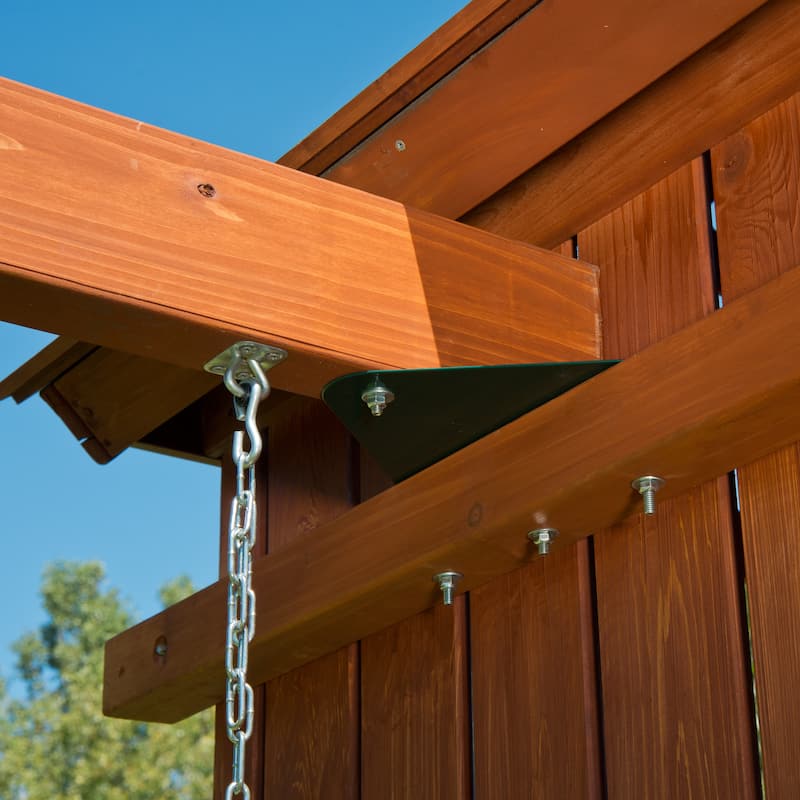 Swing-N-Slide Grandview Twist Wood Swing Set with 2 Slides