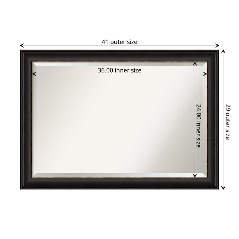 Beveled Bathroom Wall Mirror - Trio Oil Rubbed Bronze Frame - Trio Oil Rubbed Bronze - Outer Size: 41 x 29 in