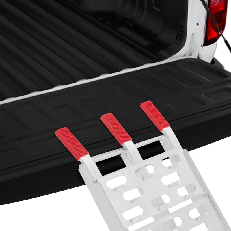 7.5ft Heavy Duty Three-section Aluminum Arched ATV UTV Ramp Silver
