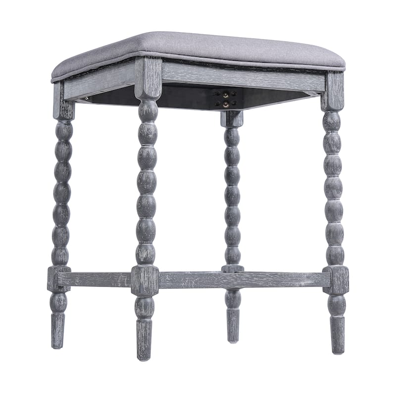 Christopher Knight Home - Valcour Acacia Wood Backless Counter Stools with Upholstered Seat