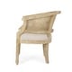 preview thumbnail 20 of 24, Roomfitters Natural Rattan Barrel Accent Chair, Cane Woven Backrest with Upholstered Seat
