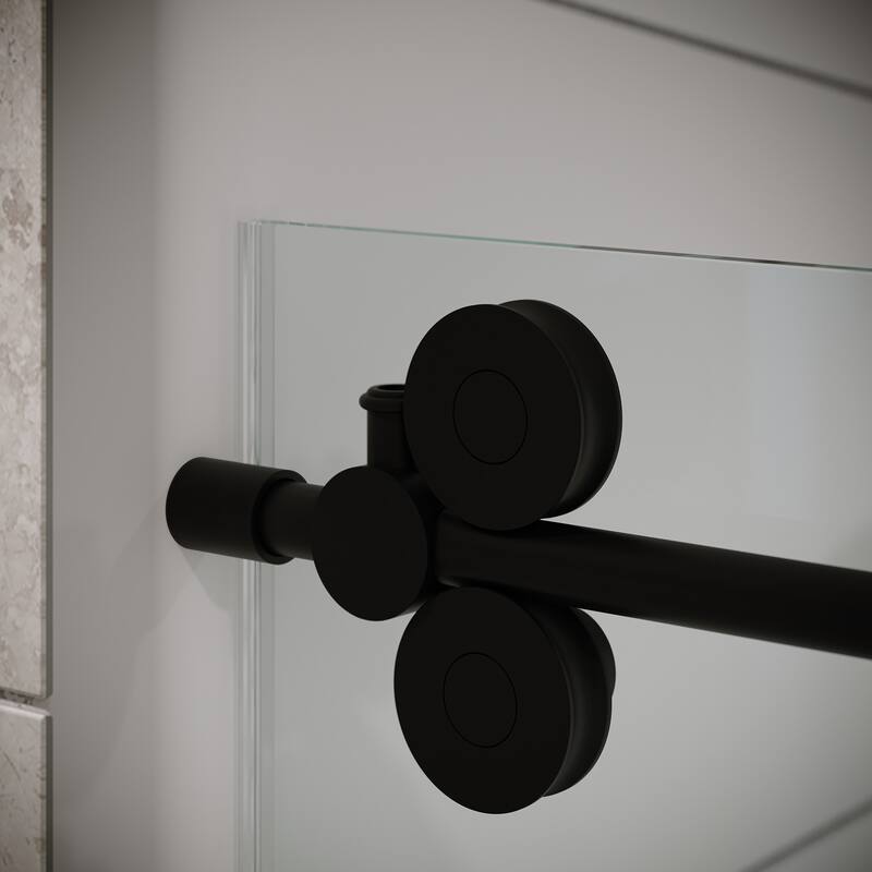 Seawin 68 - 72 in. W x 77 in. H Cosmo Frameless Shower Door 3/8 inch (10 mm) Thick Clear Tempered Glass with NanoShield Coating