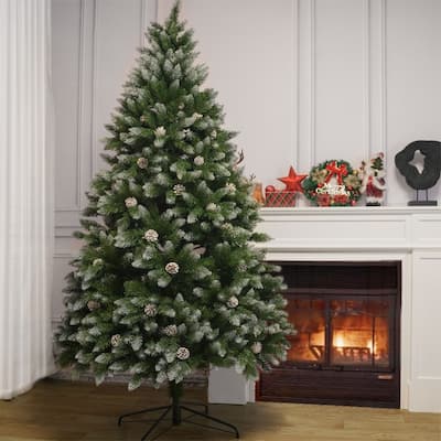 5/ 6/ 7-foot PVC Artificial Unlit Christmas Tree with Stand