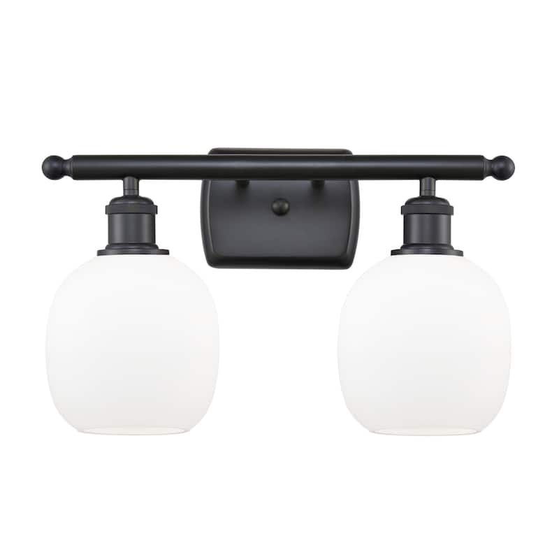 Innovations Lighting Belfast 2 Light 16" Wide Bathroom Vanity Light - Matte Black / Matte White