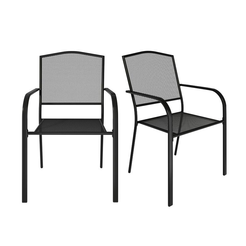 Clihome Patio Steel Mesh Dining Chair (Set of 2)