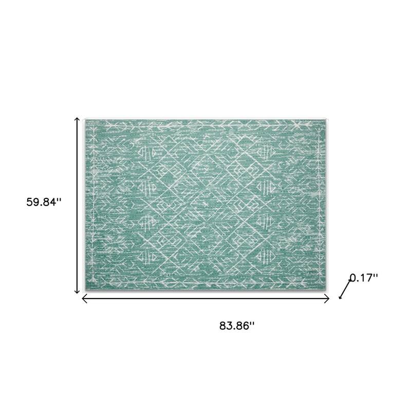 HomeRoots Abstract Geometric Casual Rectangle Area Rug