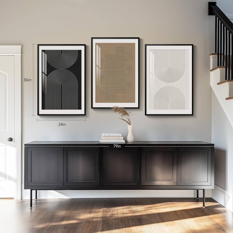 Black White Brown Prints Paintings Artwork, Minimalist Geometric