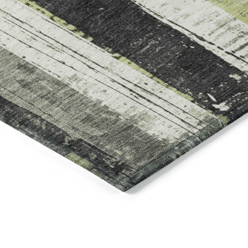 HomeRoots Striped Transitional Rectangle Outdoor Rug
