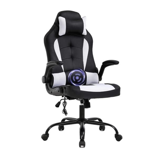 Shop White Pc Gaming Chair Massage Office Chair Overstock 31881456