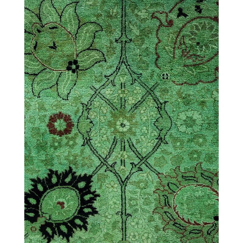 Contemporary Overdyed Wool Hand Knotted Area Rug - 10' 2" x 13' 9"