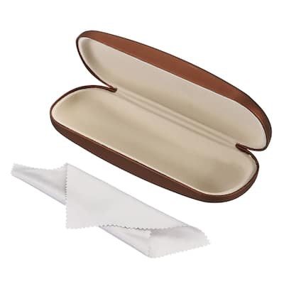 Glasses Case Hard Shell, Eyeglass Case Unisex for Women Men Glasses, Coffee