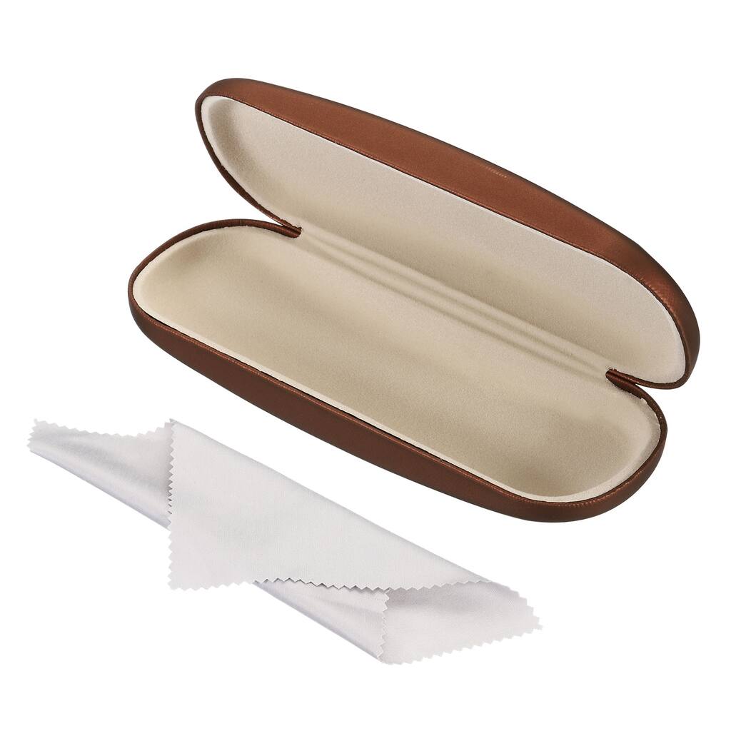 Glasses Case Hard Shell, Eyeglass Case Unisex for Women Men Glasses, Coffee