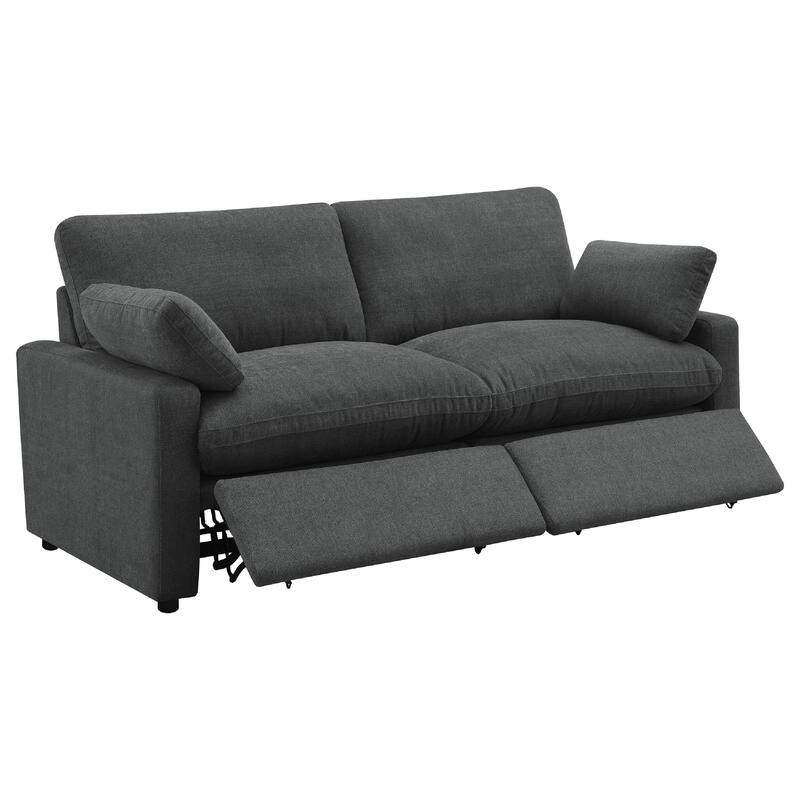 Biny Modular Power Reclining Loveseat, 2 Pillows, Dark Gray, 86 Inch