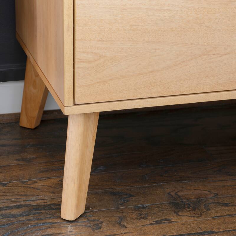 Carter Wooden 2-Drawer Mid Century Nightstand