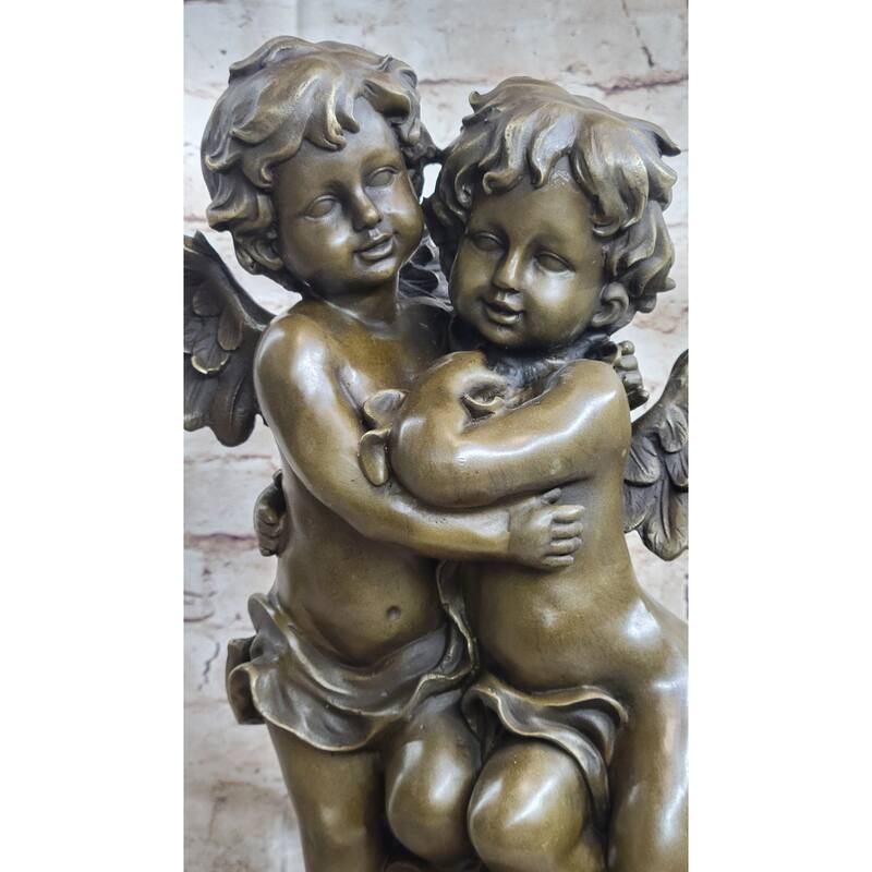 Hand Made Twin Brothers Puti Genuine Bronze Sculpture By Moreau Figurine