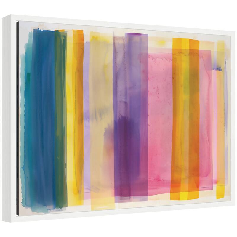 Kate and Laurel Sylvie Vibrant Lines II Framed Canvas by Amy Lighthall - 24x18 - White