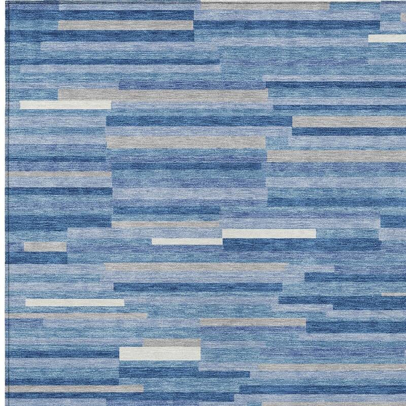 HomeRoots Striped Transitional Rectangle Outdoor Rug