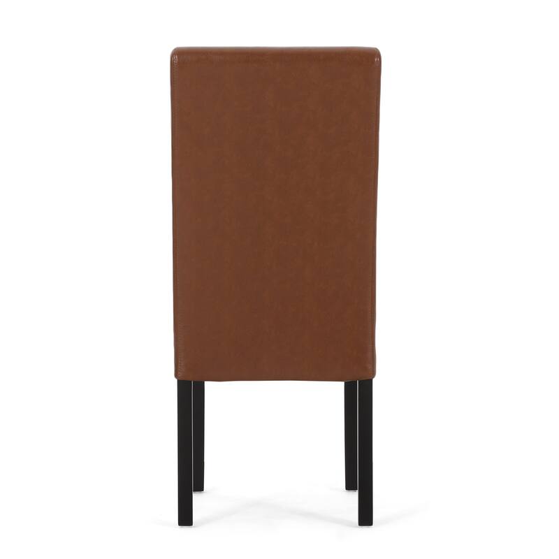 T-stitch Chocolate Brown Bonded Leather Dining Chair (Set of 4) by Christopher Knight Home