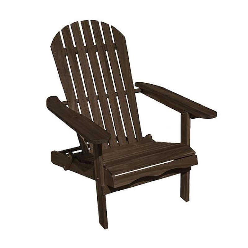 Geli Outdoor Adirondack Chair, Slatted Back, Weathered Gray Wood