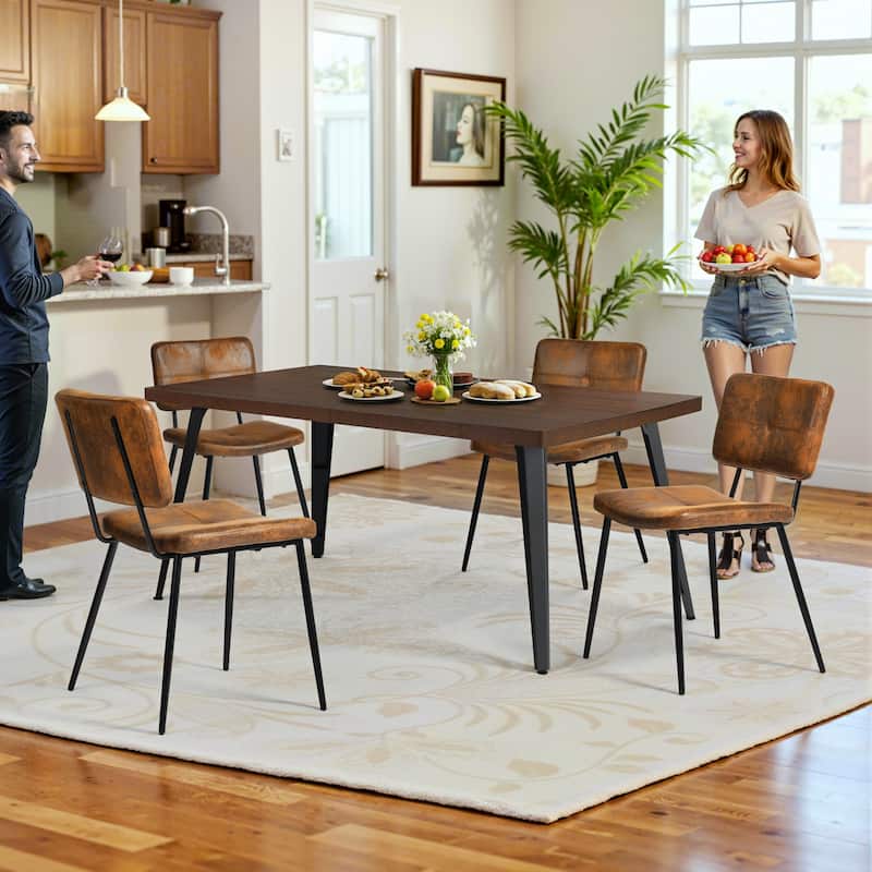 Homylin 63-Inch Rectangular Dining Table with Metal Legs, Modern Kitchen & Dining Room Table