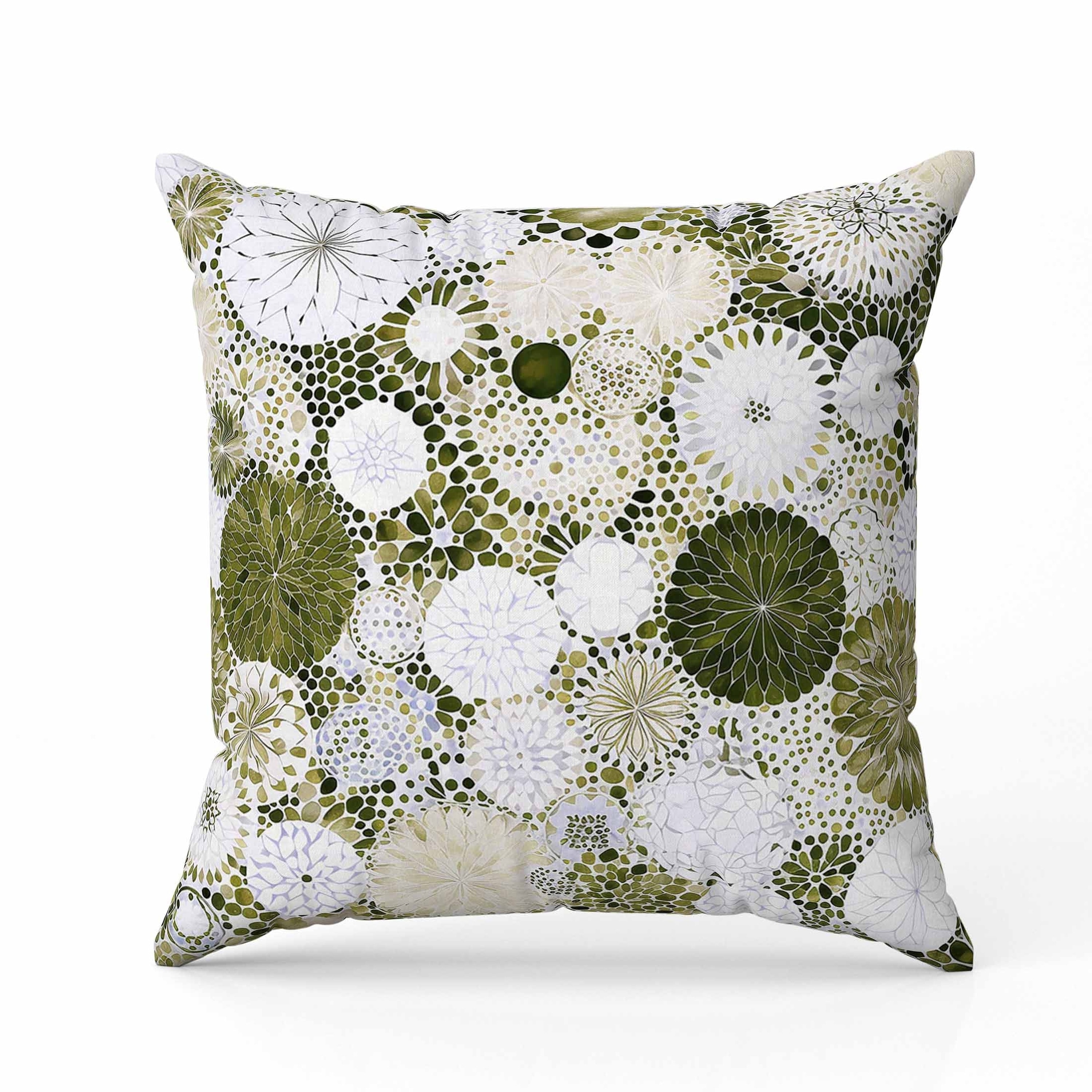 Crystal Drift Faux Suede Reversible Throw Pillow Cream and Green