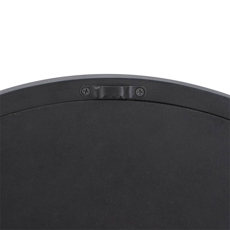 20" x 20" Circle Wall Mirror with Wooden Frame and Black Finish